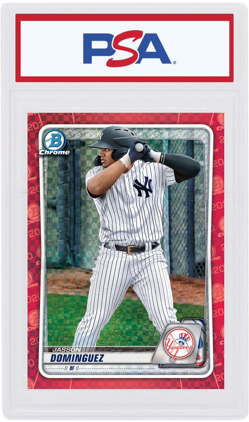 Jasson Dominguez 2020 Bowman Chrome X Red X-Fractor 1/1 #BCP-243 (PSA or BGS Graded)