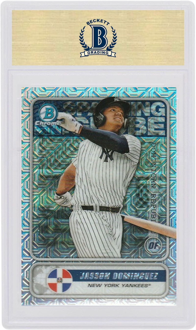 Jasson Dominguez 2020 Bowman Mega Box Spanning The Globe Chrome Mojo Refractor #STG-JD (PSA or BGS Graded)