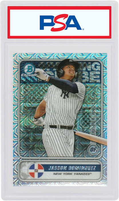 Jasson Dominguez 2020 Bowman Mega Box Spanning The Globe Chrome Mojo Refractor #STG-JD (PSA or BGS Graded)