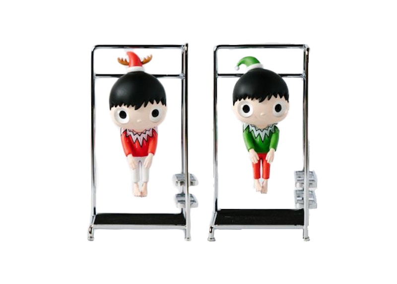 Javier Calleja Little Maurizio X'mas Edition Red Santa Claus & Green Xmas Elf Set Figure