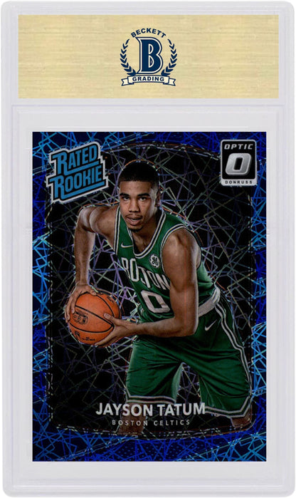 Jayson Tatum 2017 Panini Donruss Optic Rookie Blue Velocity #198 (PSA or BGS Graded)