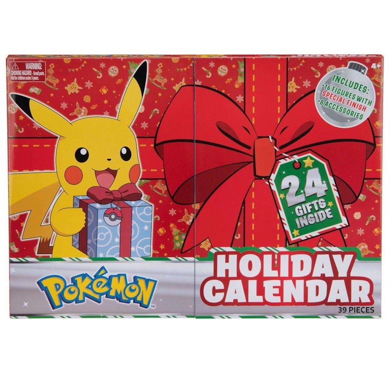 Jazwares Pokemon 2021 Holiday 16 Battle Figures with Special Finish & 8 Accessories Advent Calendar Figure