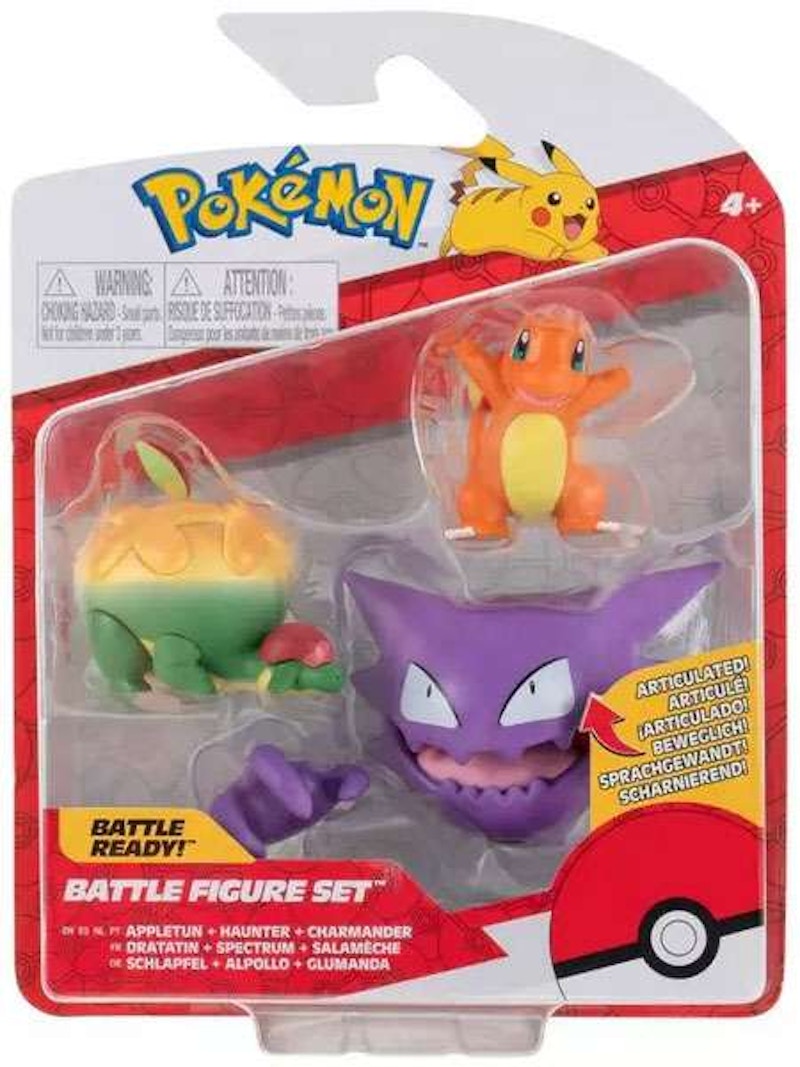 Jazwares Pokemon Battle Figure Appletun, Haunter & Charmander Mini Figure (Set of 3)