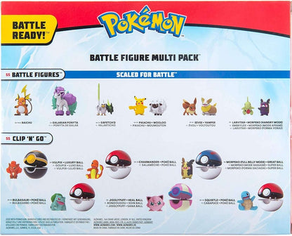 Jazwares Pokemon Battle Figure Charmander, Bulbasaur, Squirtle, Pikachu, Eevee, Mimikyu, Umbreon & Espeon Figure (Set of 8)