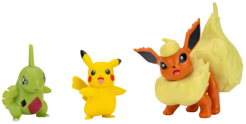 Jazwares Pokemon Battle Figure Flareon, Larvitar & Pikachu Mini Figure (Set of 3)