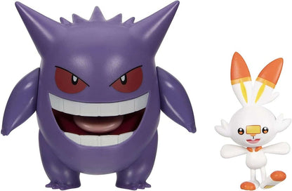 Jazwares Pokemon Battle Figure Gengar & Scorbunny Amazon Exclusive Mini Figure (Set of 2)
