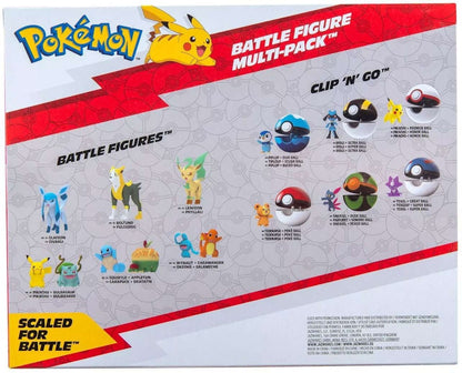 Jazwares Pokemon Battle Figure Pikachu, Eevee, Wooloo, Sneasel, Yamper, Sirfetch'd, Galarian Ponyta & Morpeko (Full Belly Mode) GameStop Exclusive Mini Figure (Set of 8)