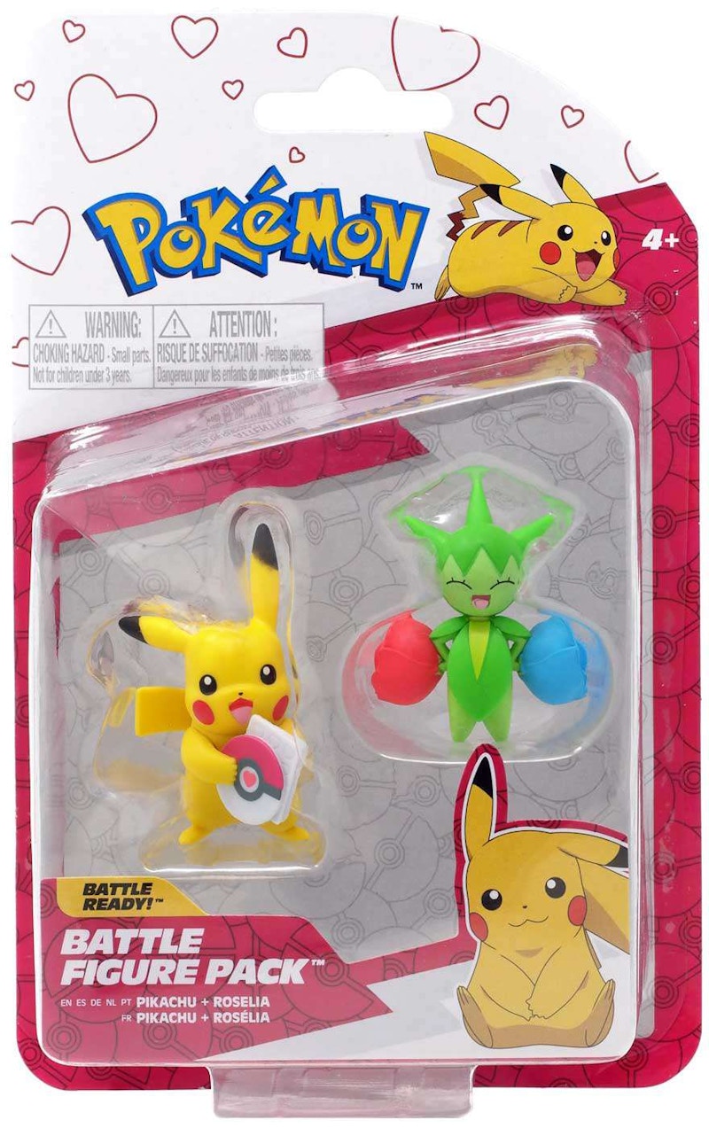 Jazwares Pokemon Battle Figure Pikachu & Roselia Mini Figure (Set of 2)
