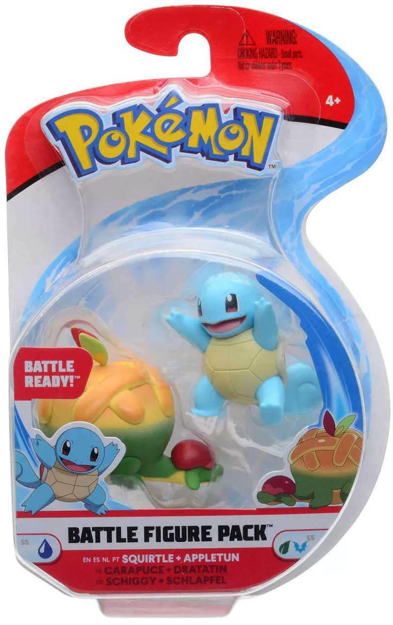 Jazwares Pokemon Battle Figure Squirtle & Appletun Mini Figure (Set of 2)