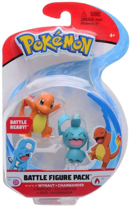 Jazwares Pokemon Battle Figure Wynaut & Charmander Mini Figure (Set of 2)