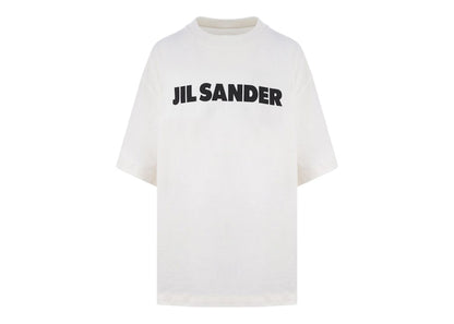 Jil Sander Boxy Fit Logo Print Cotton T-Shirt Ivory/Black