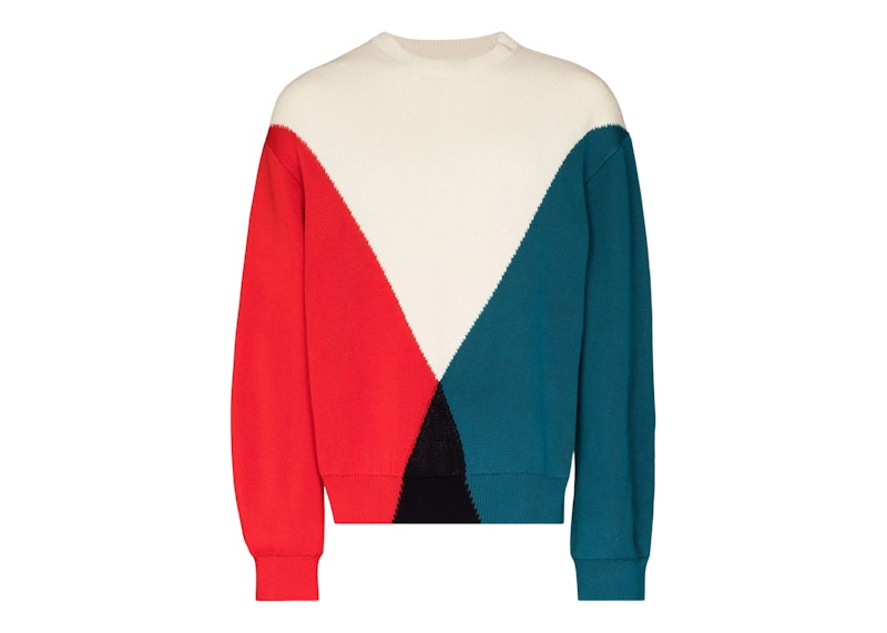 Jil Sander Colour Block Sweater Natural/Red/Green/Black