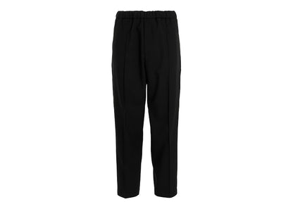 Jil Sander Elastic Drawstring Waist Gabardine Trousers Black