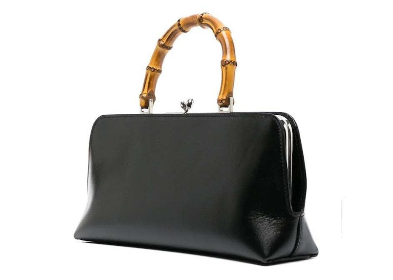 Jil Sander Goji Small Bamboo Top Handle Bag Black
