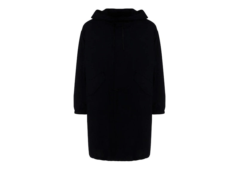Jil Sander Logo Print Hooded Raincoat Navy Blue