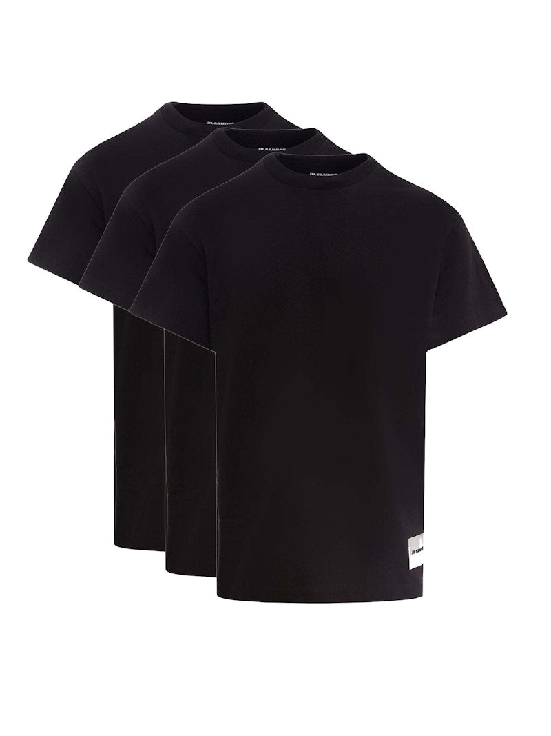 Jil Sander Man Biologic Cotton Logo Label T-Shirt Set Black