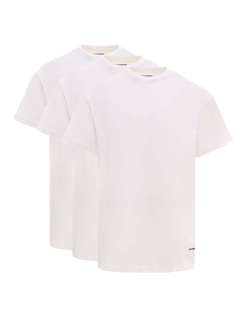 Jil Sander Man Biologic Cotton Logo Label T-Shirt Set White