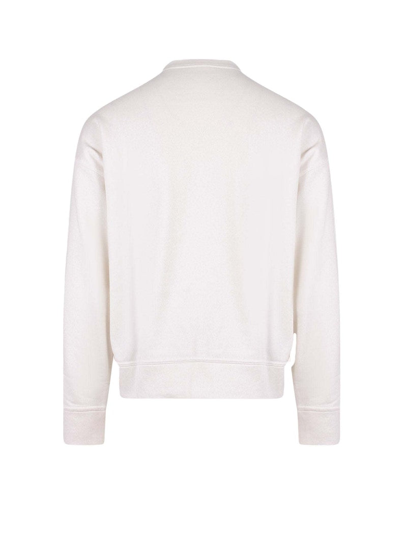 Jil Sander Man Cotton Frontal Logo Sweatshirt White
