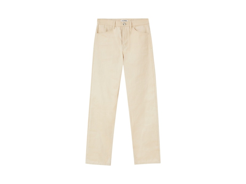 Jil Sander Mid-Rise Straight-Leg Denim Jeans Beige