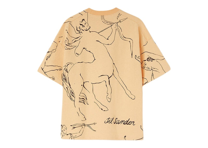 Jil Sander Ribbed Cotton T-Shirt Orange/Black