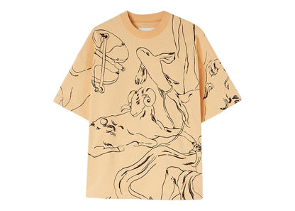Jil Sander Ribbed Cotton T-Shirt Orange/Black