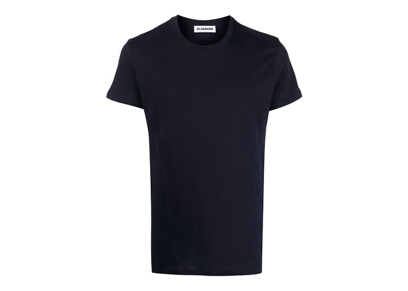 Jil Sander Round Neck Cotton T-shirt Dark Blue