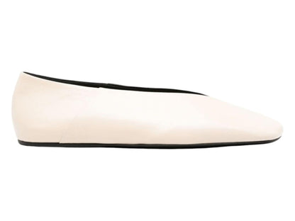 Jil Sander Square Toe Ballerina Flats Champagne Black (Women's)