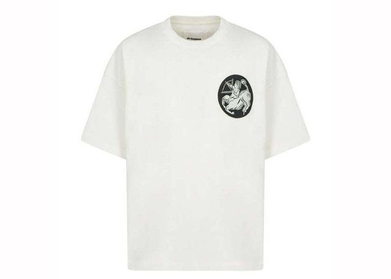 Jil Sander Zodiac Patch Sagittarius Oversize Logo T-Shirt White