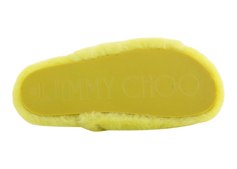Jimmy Choo Acinda Shearling Slipper Lime Green