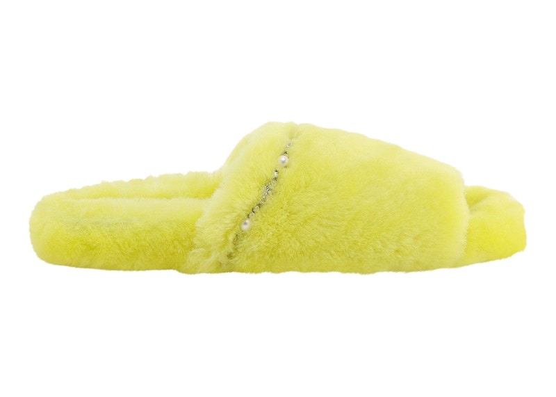Jimmy Choo Acinda Shearling Slipper Lime Green