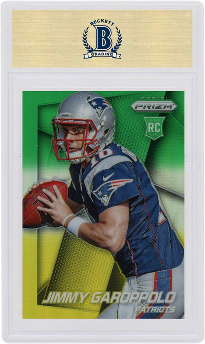 Jimmy Garoppolo 2014 Panini Prizm Rookie Facing Left Neon Green-Yellow #243 (PSA or BGS Graded)