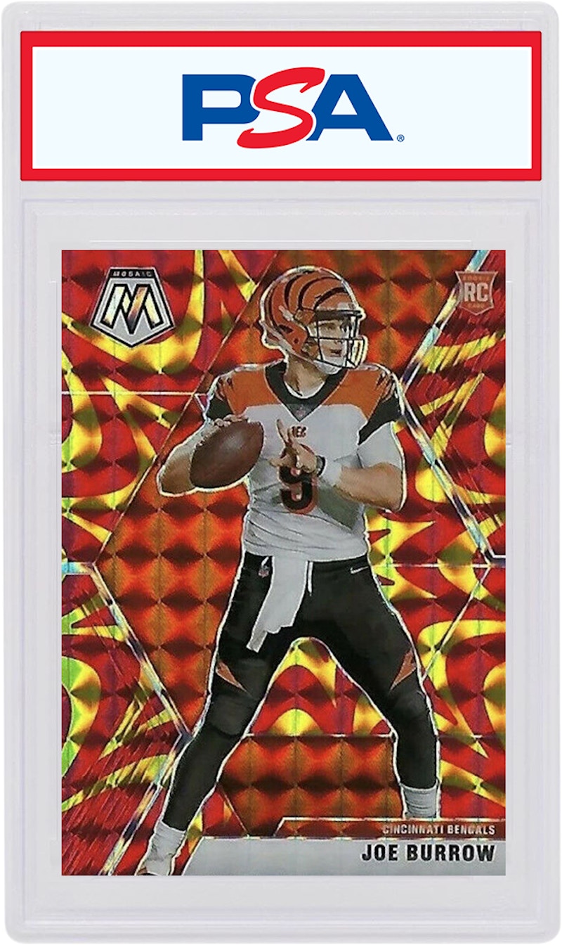 Joe Burrow 2020 Panini Mosaic Rookie Reactive Gold #201 (PSA or BGS Graded)