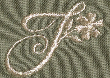 Joe Freshgoods J Flower Embroidered Logo T-shirt Light Olive Green