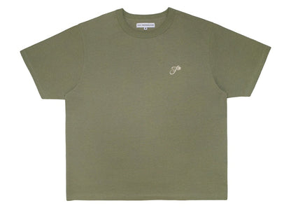 Joe Freshgoods J Flower Embroidered Logo T-shirt Light Olive Green