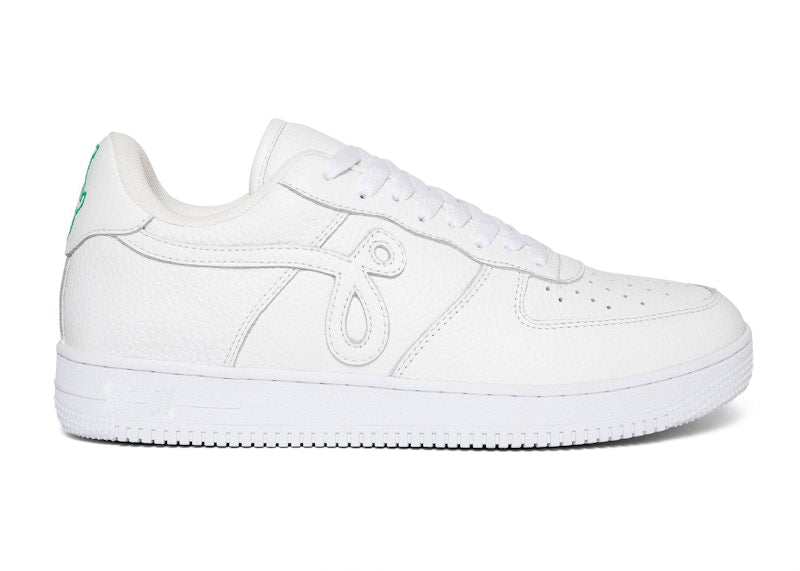 John Geiger GF-01 White Pebbled Leather Green Embroidery