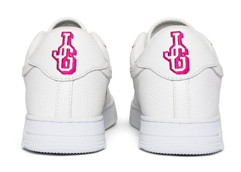 John Geiger GF-01 White Pebbled Leather Pink Embroidery