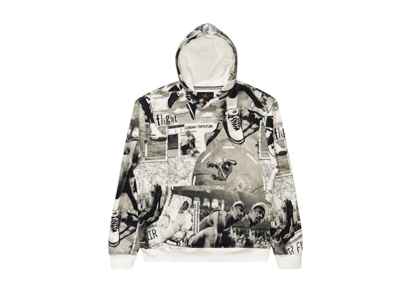 Jordan Brooklyn Fleece Printed Pullover Hoodie Black/Sail/Black