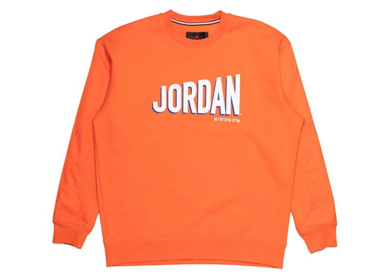 Jordan Flight MVP Graphic Fleece Crewneck Sweatshirt Orange