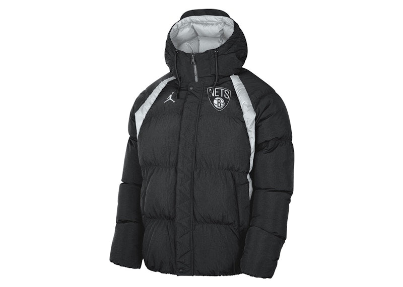 Jordan NBA Brooklyn Nets Puffer Loose Fit Jacket Black/White