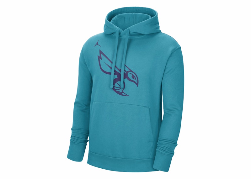 Jordan NBA Charlotte Hornets Essential Fleece Pullover Loose Fit Hoodie Teal/Purple