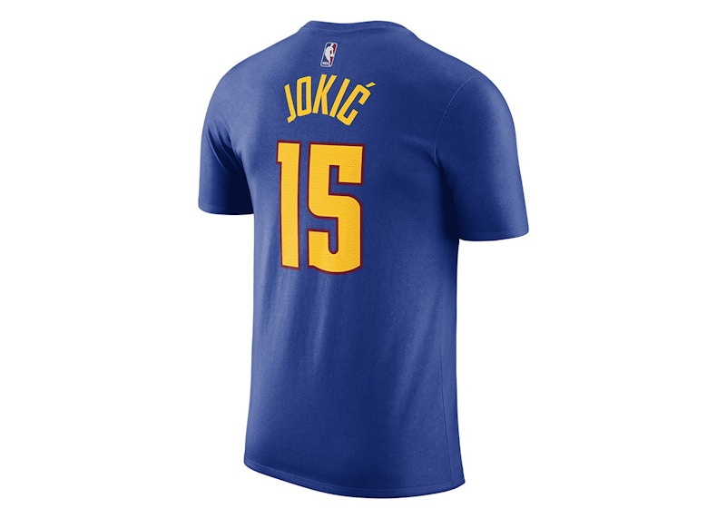 Jordan NBA Denver Nuggets Nikola Jokic Mile High Statement T-shirt Blue/Yellow