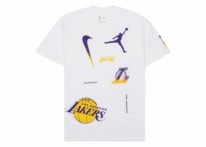 Jordan NBA Los Angeles Lakers Courtside Statement Loose Fit T-shirt White/Purple/Yellow