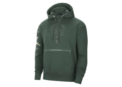 Jordan NBA Milwaukee Bucks Courtside Fleece Pullover Hoodie Dark Green