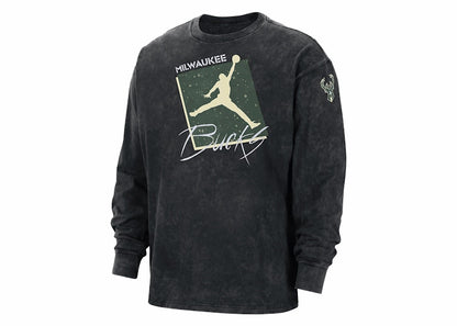Jordan NBA Milwaukee Bucks Courtside L/S Loose Fit T-shirt Black