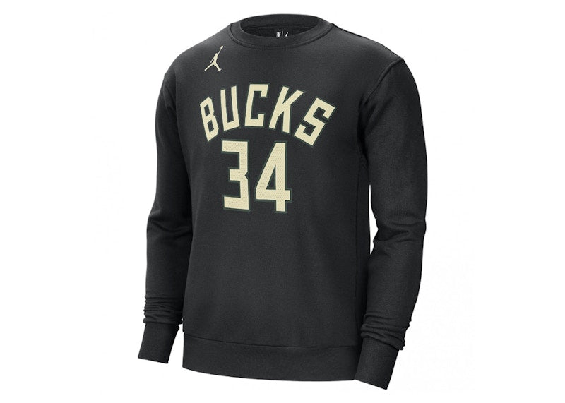 Jordan NBA Milwaukee Bucks Giannis Antetokounpo Fleece Loose Fit Sweatshirt Black