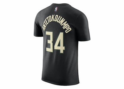 Jordan NBA Milwaukee Bucks Giannis Antetokounpo T-shirt Black/Sail