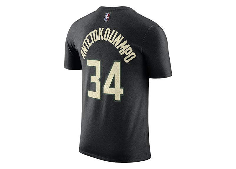 Jordan NBA Milwaukee Bucks Giannis Antetokounpo T-shirt Black/Sail
