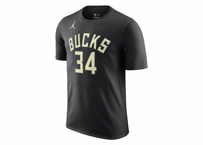 Jordan NBA Milwaukee Bucks Giannis Antetokounpo T-shirt Black/Sail