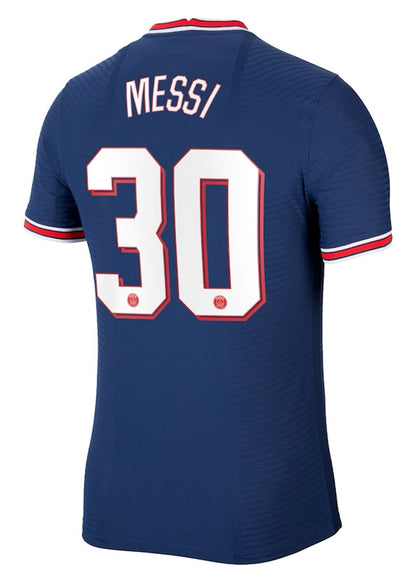 Jordan Paris Saint-Germain Cup Home Vapor Match Shirt 2021-22 With Messi 30 Printing Jersey Midnight Navy/University Red/White