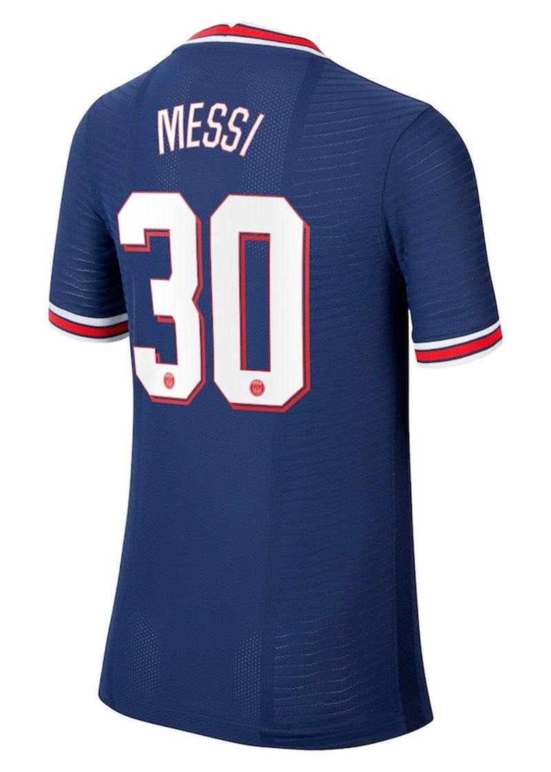 Jordan Paris Saint-Germain Cup Home Vapor Match Shirt 2021-22 With Messi 30 Printing Kids Jersey Midnight Navy/University Red/White